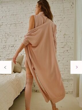 Free People Blush Pink Draped Long Robe